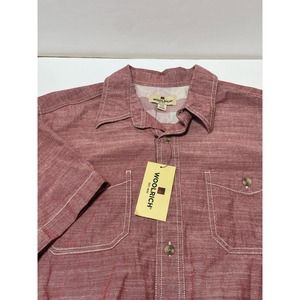 Woolrich NWT Short Sleeve Button Down Size‎ Large Red